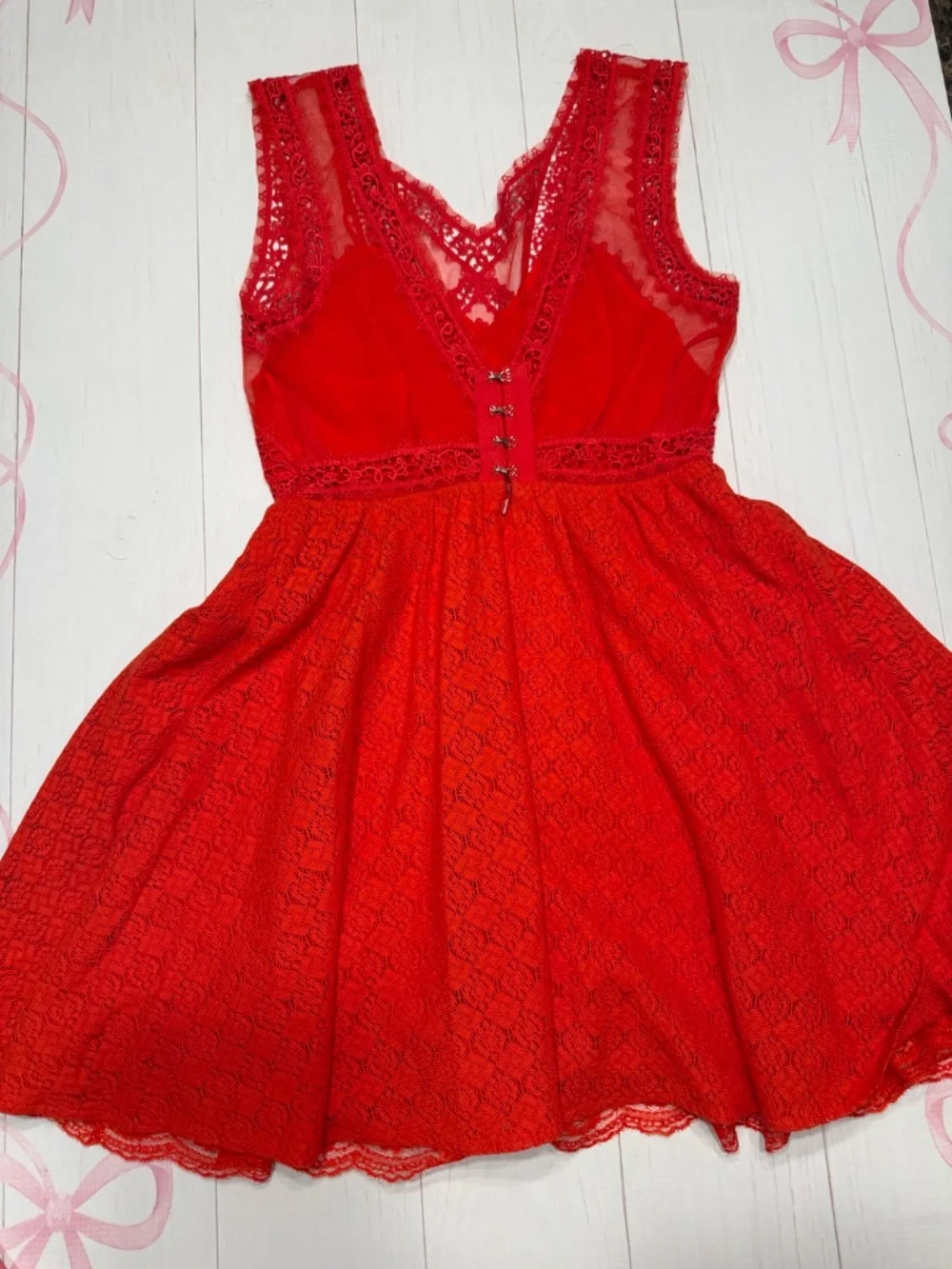 Free People Red Lace Dress Best for XS/S